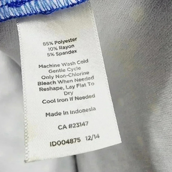 Talbots Polka Dot Fit & Flare Tank Mini Dress S Blue/ White Unlined - Picture 5 of 7